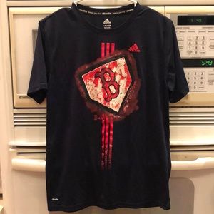 Adidas Boston Red Sox Shirt, Youth Size Large, 14/16, Red and Navy Short Sleeve